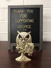 Vintage Torino Owl Earring Holder Gold Tone Pierced Earring Holder Stand 1970's