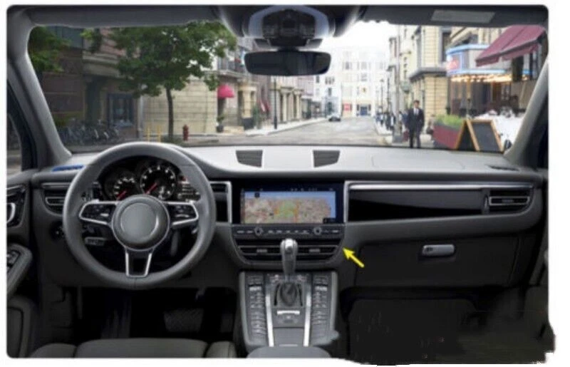 Consola central de fibra de carbono salida de aire acondicionado moldura de ventilación para Porsche Macan 2019-2023 Foto 4 de 4