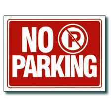 Red  White 9 x 12 Inch Flexible Plastic " No Parking " Sign 2 Pc