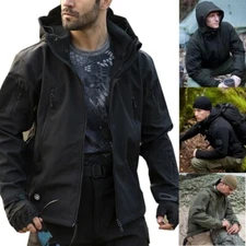 Mens Jacket Winter Warm Waterproof Hooded Combat Outdoor Tactical Coat Tops