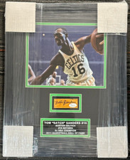 Parquet firmato Satch Sanders Boston Graden pezzo 8x10 foto incorniciato Celtics JSA