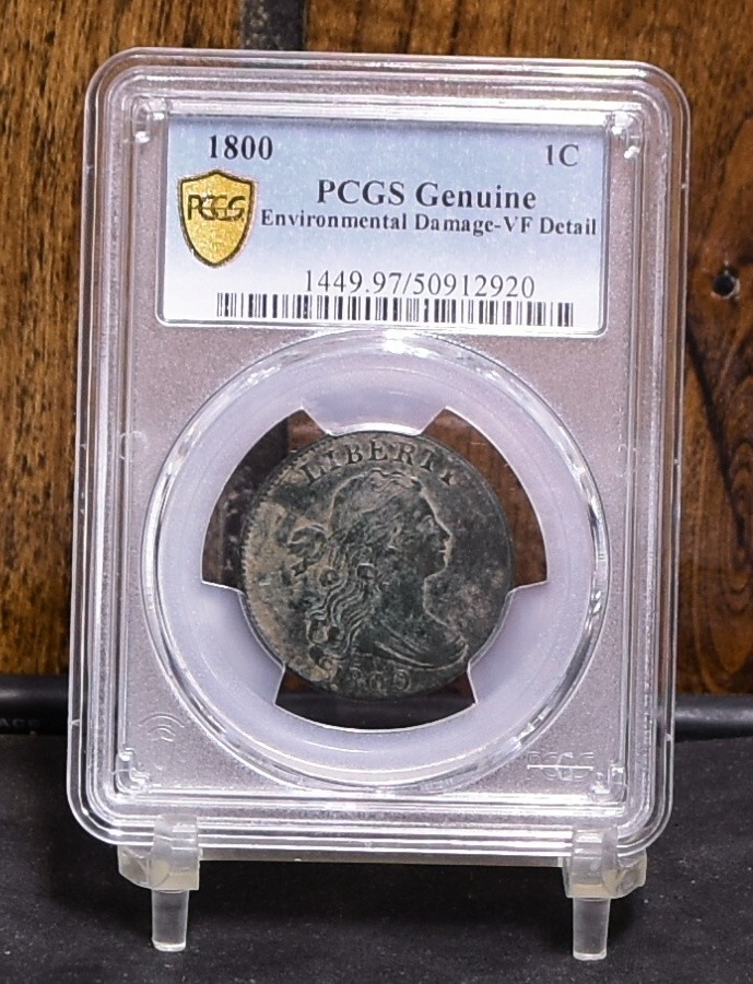 1800 Large Cent - PCGS - VF Details, Environmental Damage (#59878