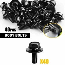 40pc-- Body Bolts Screw Fastener Fender M6-1.0x 16mm Long- 10mm Hex- 17mm Washer