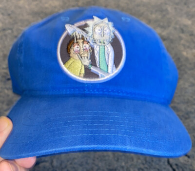 Nwt Rick and Morty Men's R&M Strapback Hat Cap Baseball Cap Blue Rick & Morty