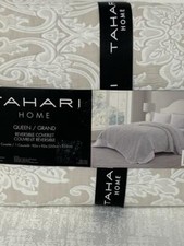 TAHARI HOME SALMA QUEEN REVERSIBLE COVERLET QUILT - TAUPE - NEW