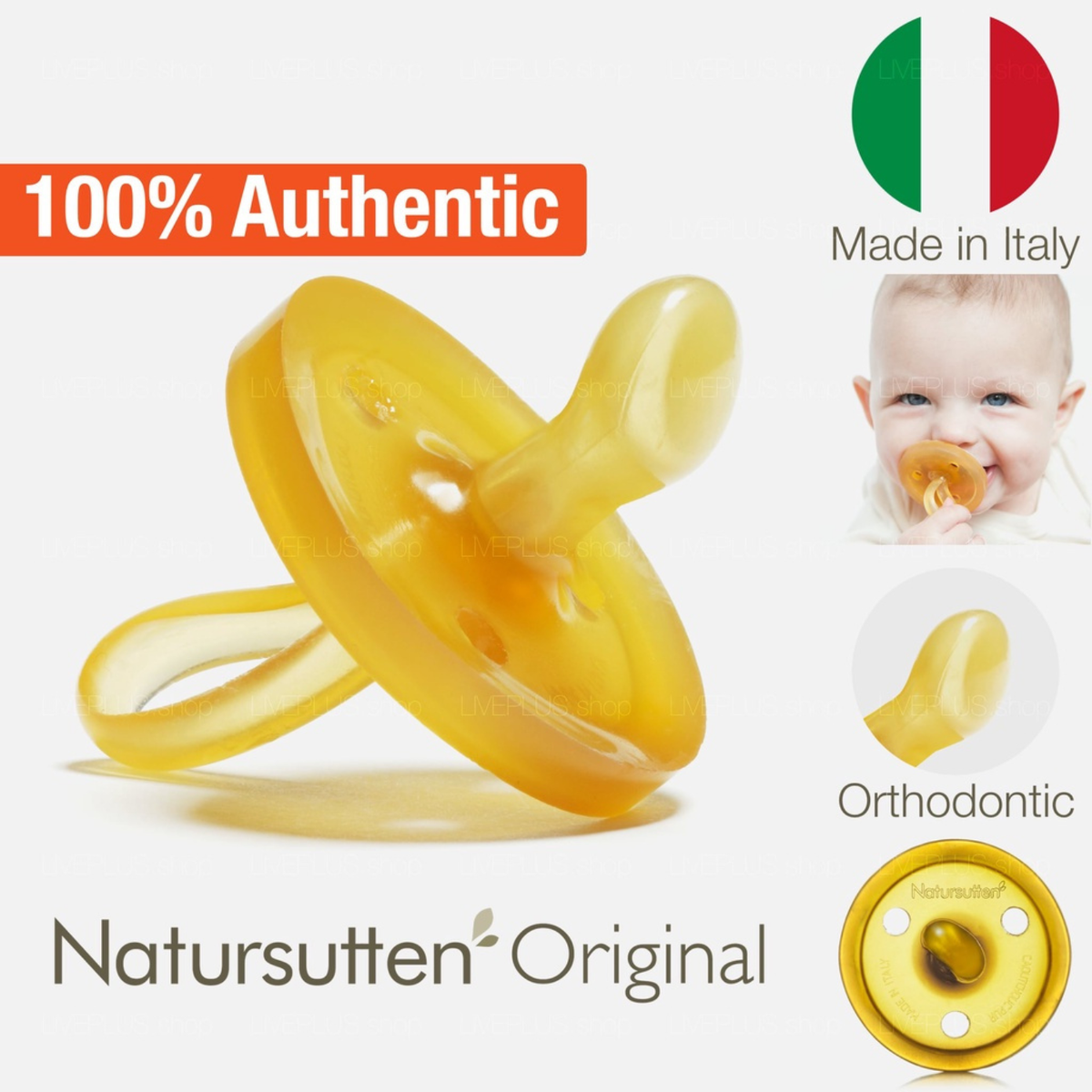 Natursutten Natural Rubber Original Rounded Pacifier Soft Latex Baby  Soother (L)