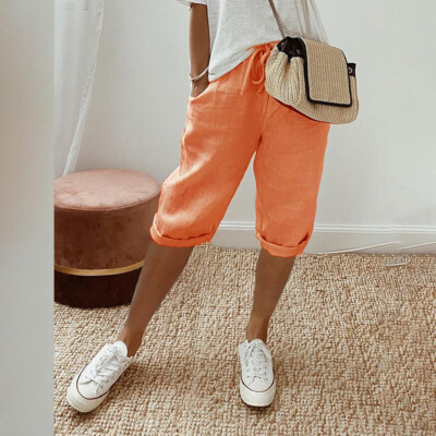 Damen Bermuda Capri Kurze Hose Chino Shorts Sommer Boyfriend Joggpants Jogging