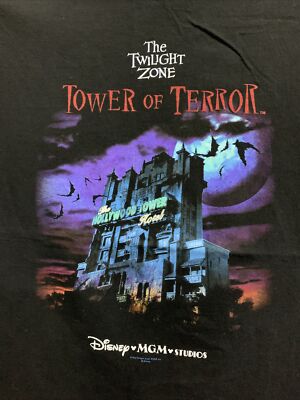 Vintage Disney World Twilight Zone Tower Of Terror T-shirt Black