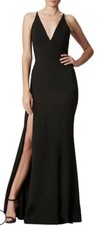 Dress The Population NWT Black Iris High Slit Evening Gown, 198, Size Medium