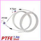 K-Typ/PT100 Sonde Thermoelement Temperatursensor PTFE Kabel Hülse 1m-5m