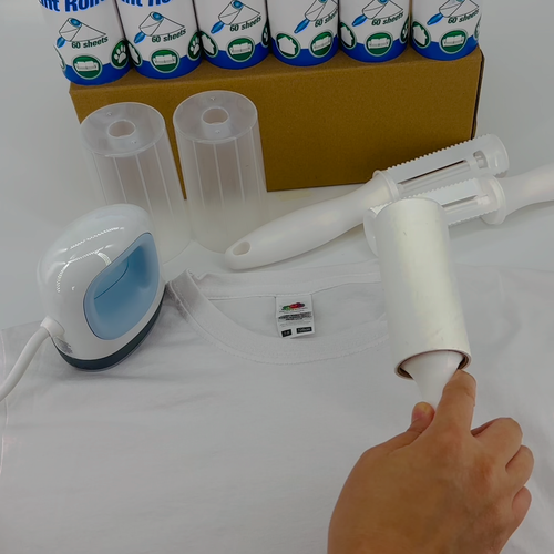 Lint roller adhesive fluff remover sticky roller 2 handles 6 refills 360 sheets - Video 1 of 1