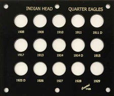 Capital Holder Plastic Display Case US Indian Head Quarter Eagles 15 Coins Black