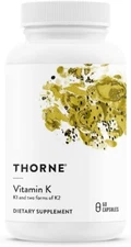 THORNE Vitamin K Vitamins Supports Strong Bones K1/K2 60 Capsules exp date 02/26