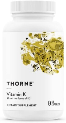 THORNE Vitamin K Vitamins Supports Strong Bones K1/K2 60 Capsules exp date 02/26