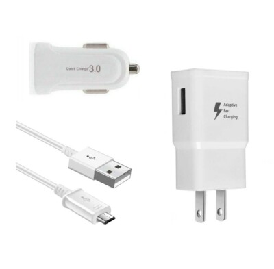 FAST CAR WALL ADAPTER+MICRO USB FOR LG ARISTO 2,ARISTO 3,FORTUNE  2,ZONE4,RISIO