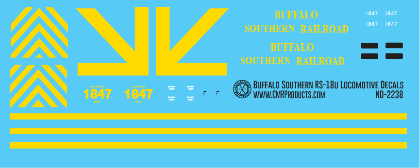 N Scale - Buffalo Southern RS18 Locomotive Decals