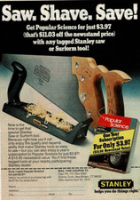 1978 Vintage Print Ad Stanley Saw Shave Save Popular Science tagged saw Surform
