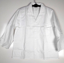 UNISEX Solid White 3 pocket button-down Scrub LAB Jacket LGE