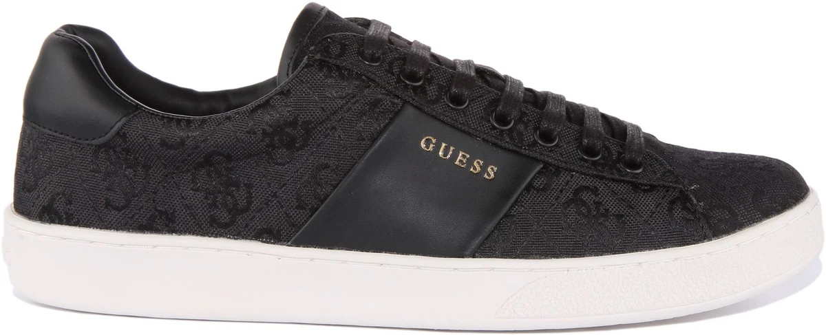 Guess Nola Fm7Nolele12 Mens Lace Up Low Sneakers In Black White