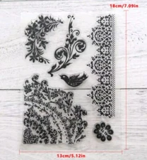 Lace clear stamps Retro Scroll card NEW Free Ship
