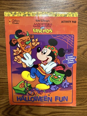 Halloween Party VTG 90s Little Golden Activity Book Walt Disney Mickey & Friends