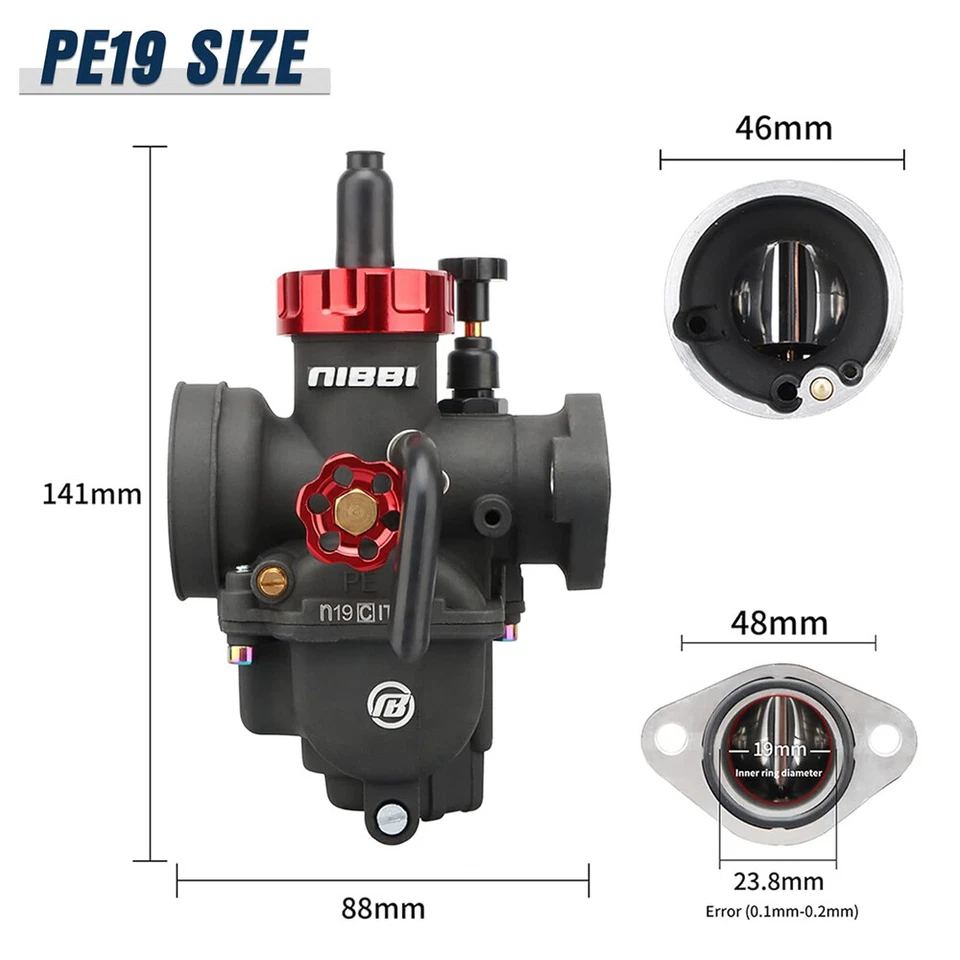 Новый в коробке PE 19 мм Flange гоночный карбюратор набор для 110cc 125cc Pit Dirt велосипед SSR CRF - Изображение 2 из 4