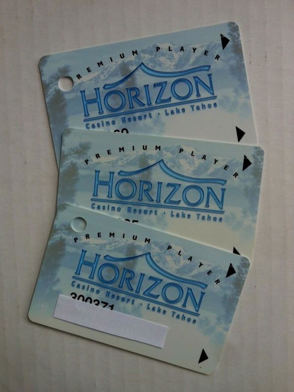 (3) OBSOLETE CASINO PLAYERS SLOT CARDS HORIZON CASINO RESORT LAKE TAHOE, NEVADA