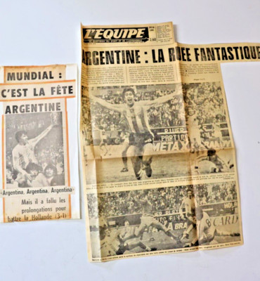 Presseschnitte WM 1978 Argentinien L'Aurore et L'Equipe-France Platini