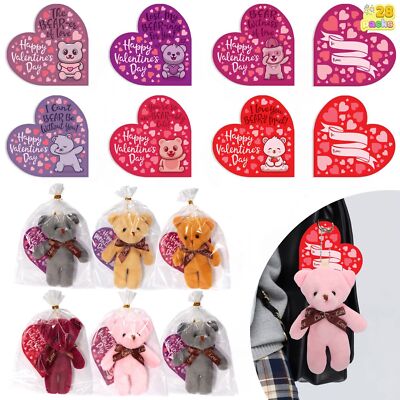 Valentine's Day Gifts Heart Cards with Plush Toy Party Favors Mini