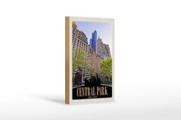 Holzschild Reise 12X18 Cm Central Park Usa New York Hochhaus Schild
