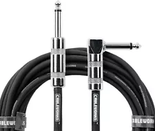 Cableworks Backline Series 30 Foot Straight to Right Angle instrument Cable