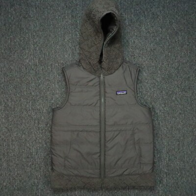 Patagonia Jacket Womens Medium Forge Gray Los Gatos Hooded Vest Reversible  25221