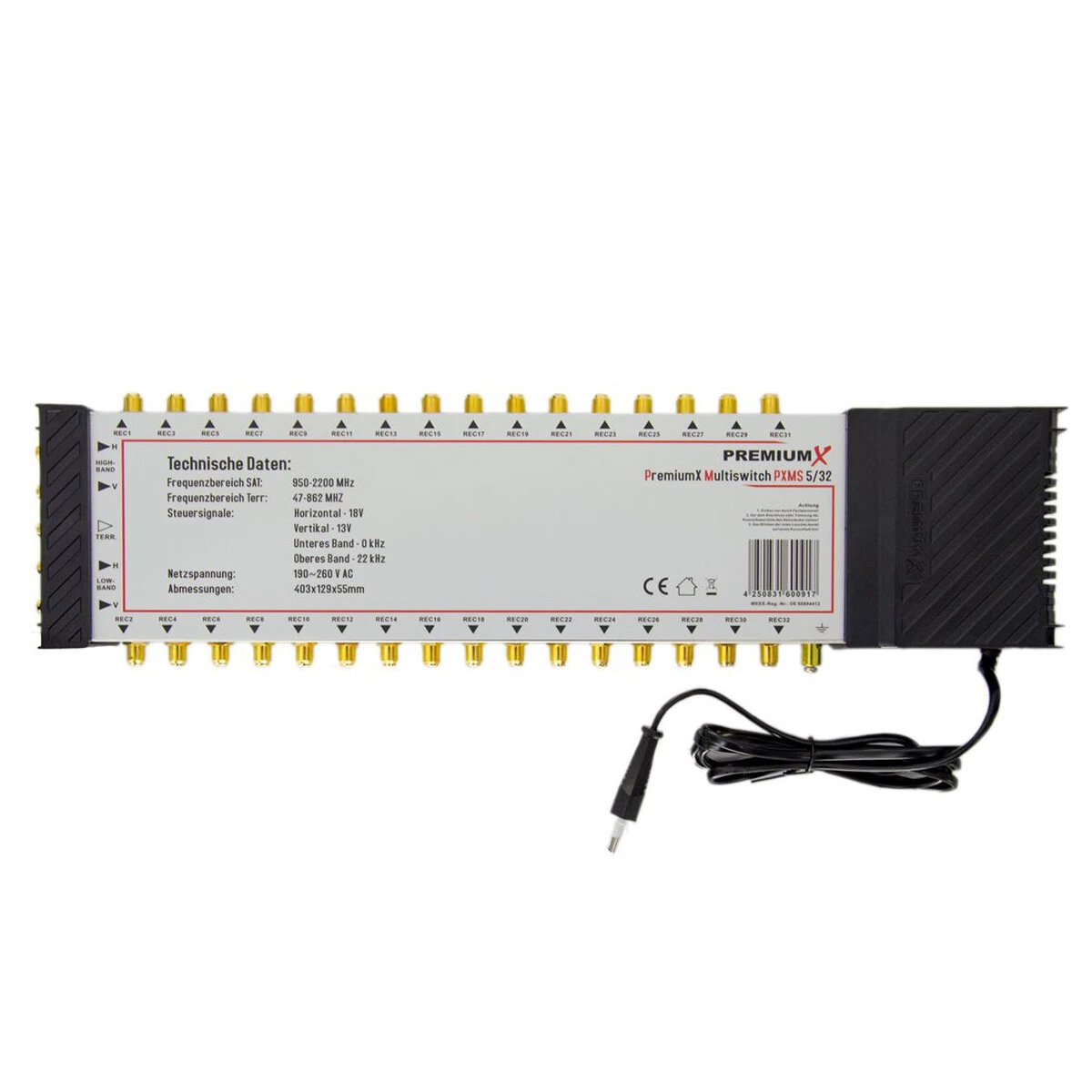 PremiumX Multi Interruptor 5-32 SAT Multiswitch Satélite Distribuidor 32 participantes