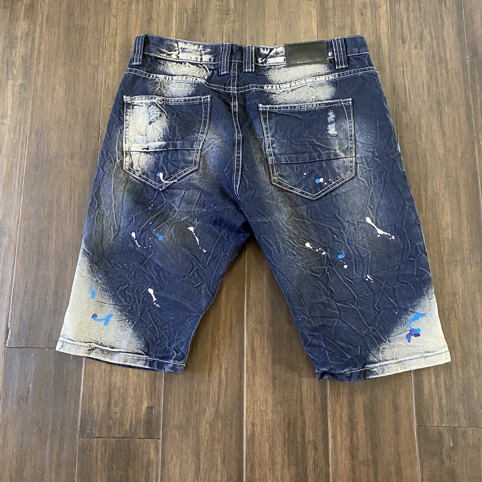 DECIBEL Blue Denim Paint Splatter Distressed Zip Fly … Gem
