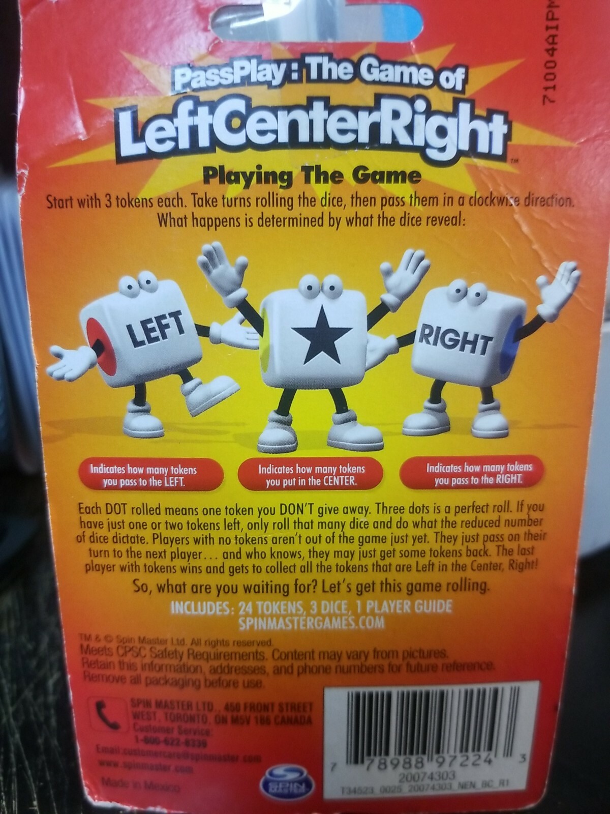 Spin Master Left Center Right Dice Game 1st Class for sale online | eBay