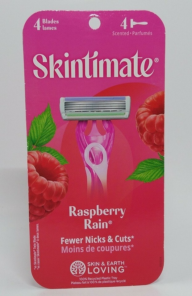 SKINTIMATE Moisturizing Shave Gel + Raspberry Rain 4-Ct Razor Pack ...