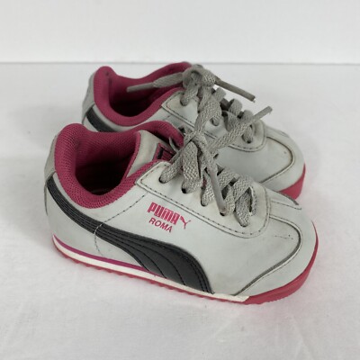 PUMA Roma Gray/Pink Toddler Kids Size 5C Sneakers Tennis Shoes - Main Image