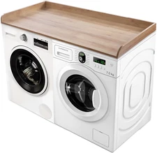 Washer Dryer Countertop with Non-Slip Pad, Wood Washer and Dryer Countertop with