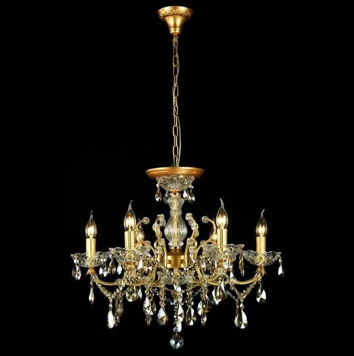 Maytoni Diamant 6 Light Ceiling Candle Style Chandelier Gold CrystalH 96cm Cheap Chandeliers UK