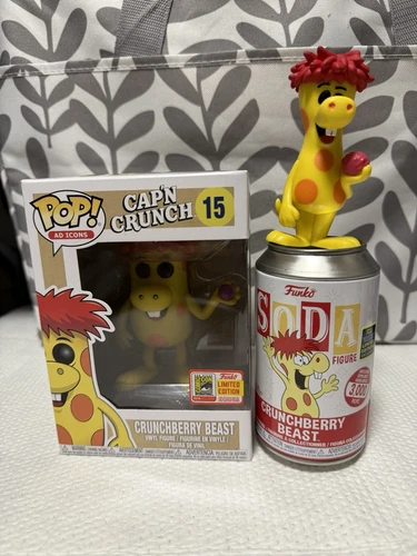 Funko Pop! Ad Icons Cap'n Crunch Crunchberry Beast 2018 SDCC Exclusive & Soda