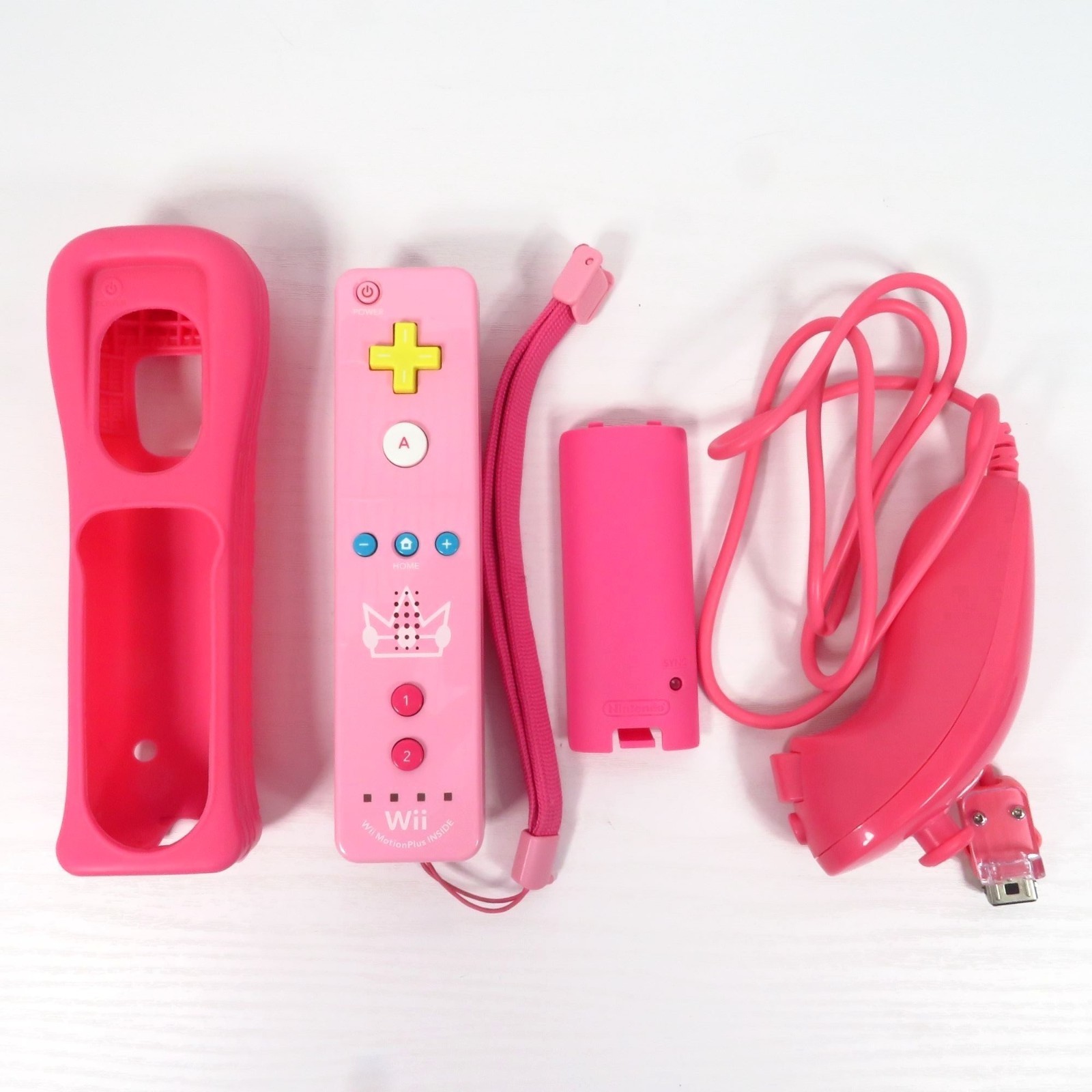 Nintendo Wii Princess Peach Remote Wii U Motion Plus Controller Nunchuck