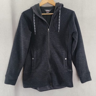 Outdoor Research Womens Jacket Flurry Wool Hooded Size Small Gray READ