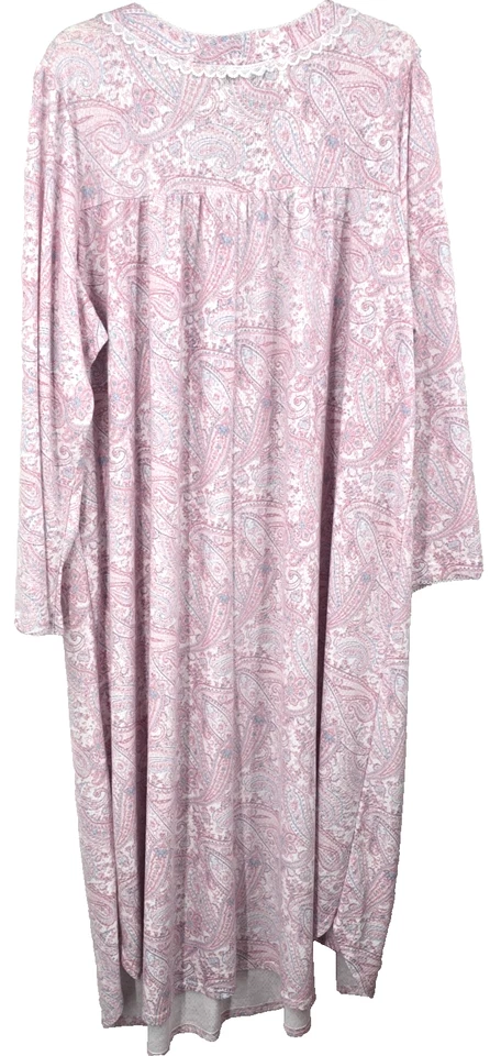 Nuevo sin etiquetas Camisón Miss Elaine 2X Rosa Paisley Suave Largo Pradera Abuela Casa Núcleo Foto 4 de 4