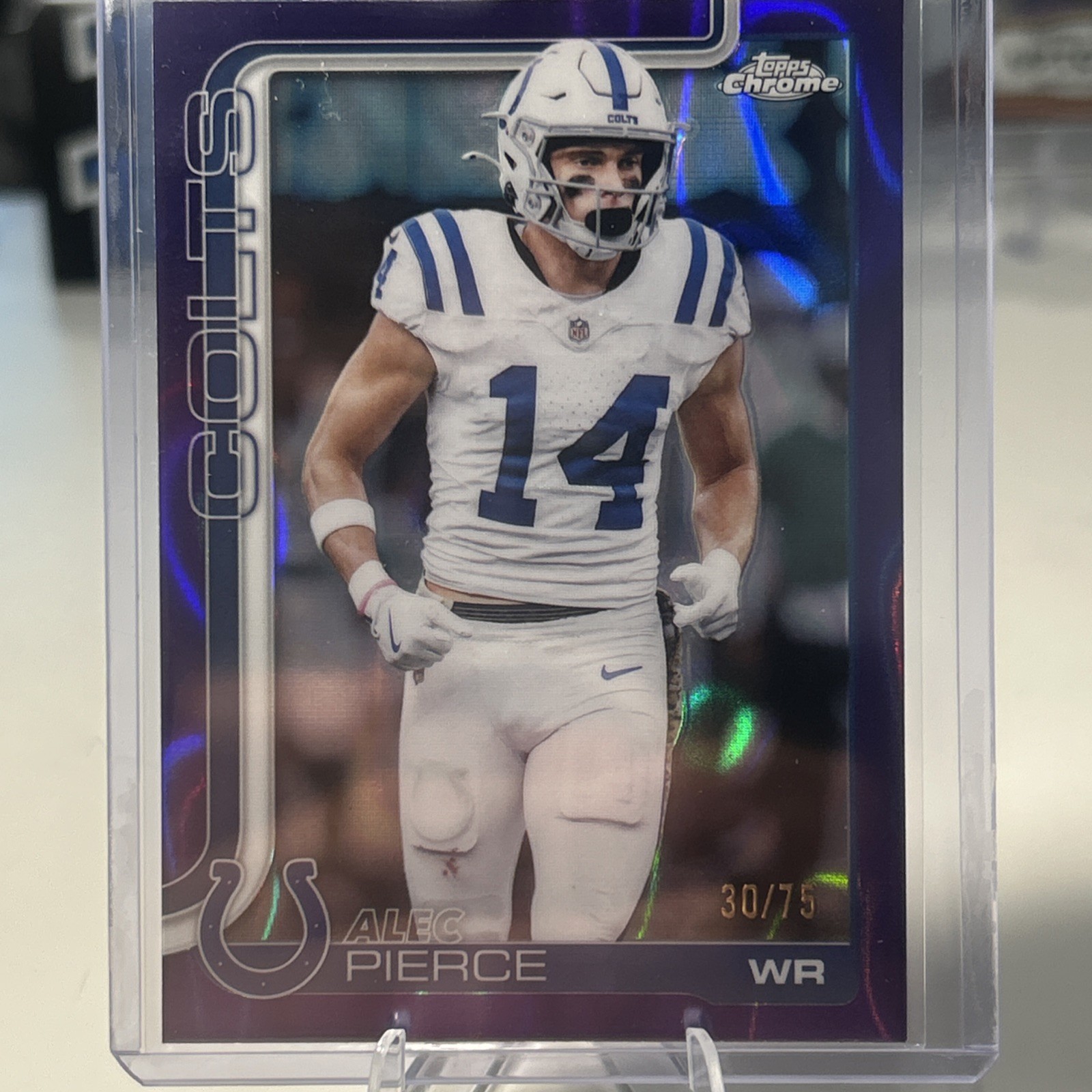 2025 Topps Chrome - Alec Pierce #125 Purple Leather Refractor /75 - Colts
