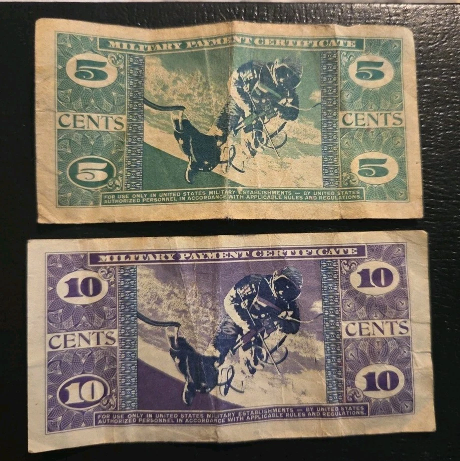 Lot of 4- 5 & 10 CENTS SERIES 681 MPC MILITARY PAYMENT CERTIFICATES - Image 2 of 4