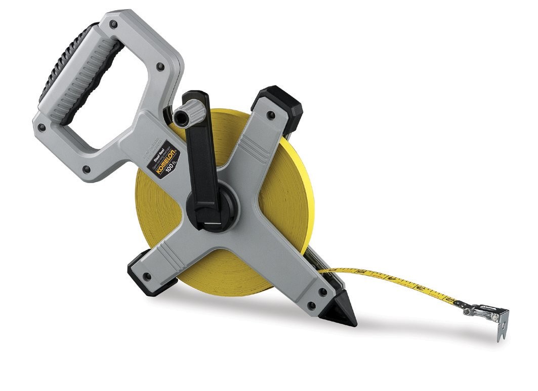 Komelon N6100 Open Reel Long Steel Tape Measure, 100ft