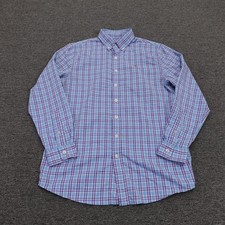 Vineyard Vines Shirt Mens Large Blue Plaid Long Sleeve Button Down Whale Casual