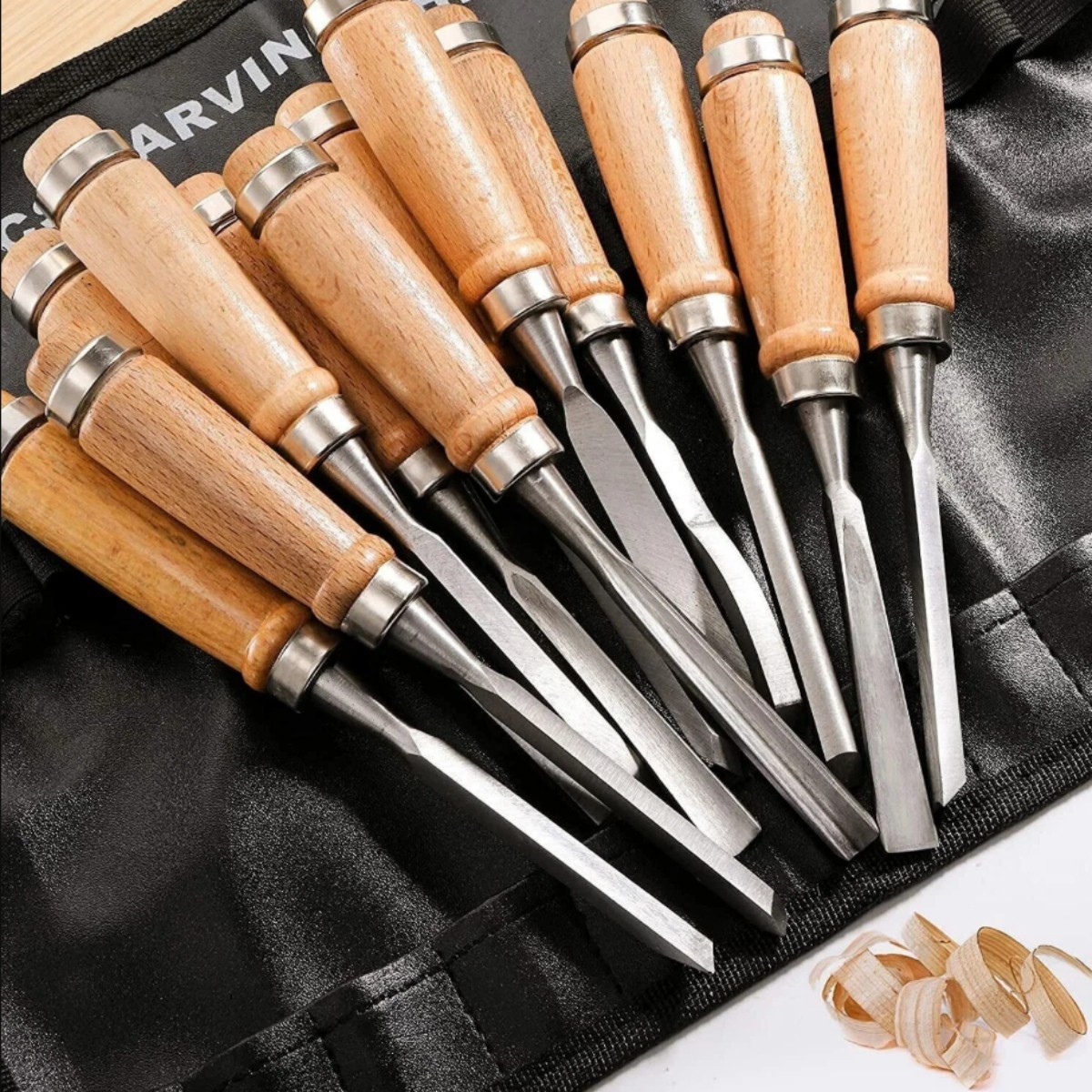Professional 12 Piece Wood Carving Hand Chisel Tool Set Handmade Carving Tools
