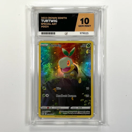Pokemon TCG Turtwig GG31/GG70 2023 Crown Zenith Galarian Gallery Ace 10 Graded