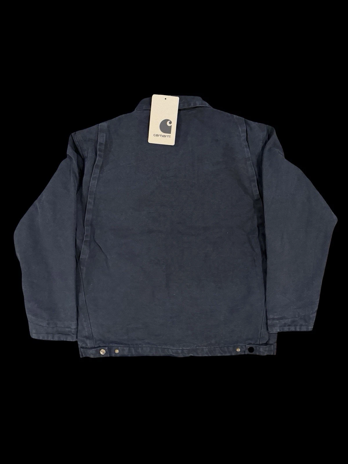 Carhartt WIP Detroit Jacket Black Faded Canvas Plaid Lined Large New With Tags - product detail image 2